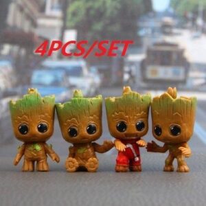 Marvel Movie Guardians Of The Galaxy 4pcs/set Brinquedos Mini 4pcs Cute Baby Tree Man Dancing Model